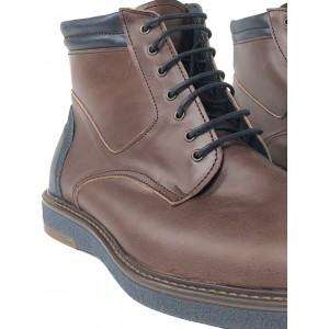 Ανδρικα δερμάτινα μποτάκια χειροποίητα TSALIS SHOES 427/ΚΑΦΕ ΜΕ ΜΠΛΕ