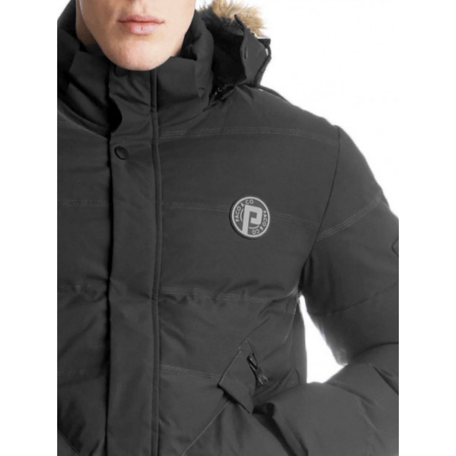 Paco & Co Ανδρικό μπουφάν παρκά με κουκούλα 2298408 Μαύρο