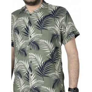 Ανδρικό κοντομάνικο πουκάμισο φλοράλ CND 3900 Πράσινο