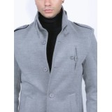 Life Style Butiken Ανδρικό παλτό με Μάο Γιακά LS1451 light Grey 3