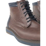 Ανδρικα δερμάτινα μποτάκια χειροποίητα TSALIS SHOES 427/ΚΑΦΕ ΜΕ ΜΠΛΕ 3