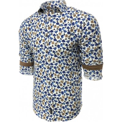 Ανδρικο πουκάμισο slim fit CND 6800/12 ΜΠΛΕ ΕΜΠΡΙΜΕ