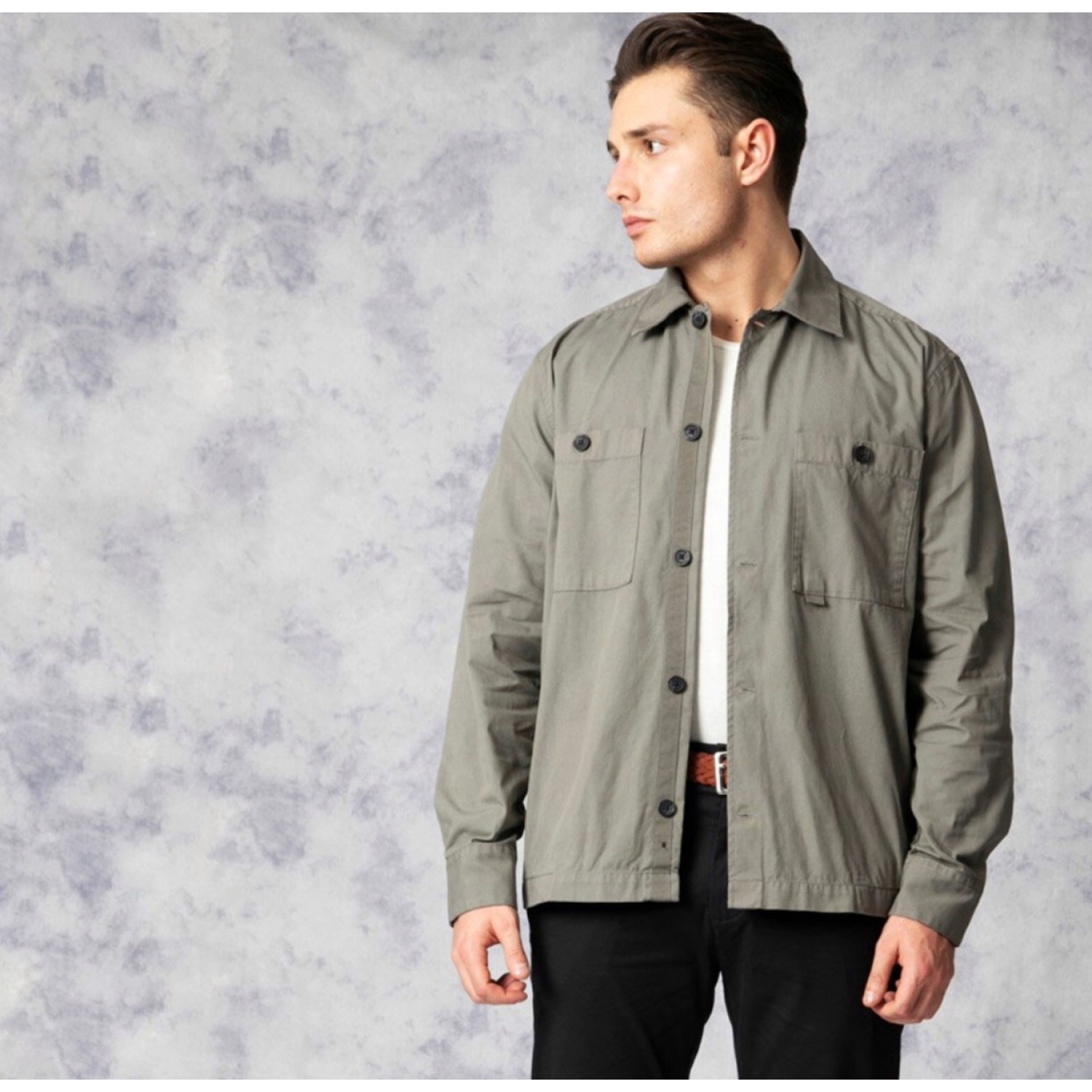 Nines Ανδρικο overshirt μακρυμάνικο 1H14700 ΧΑΚΙ