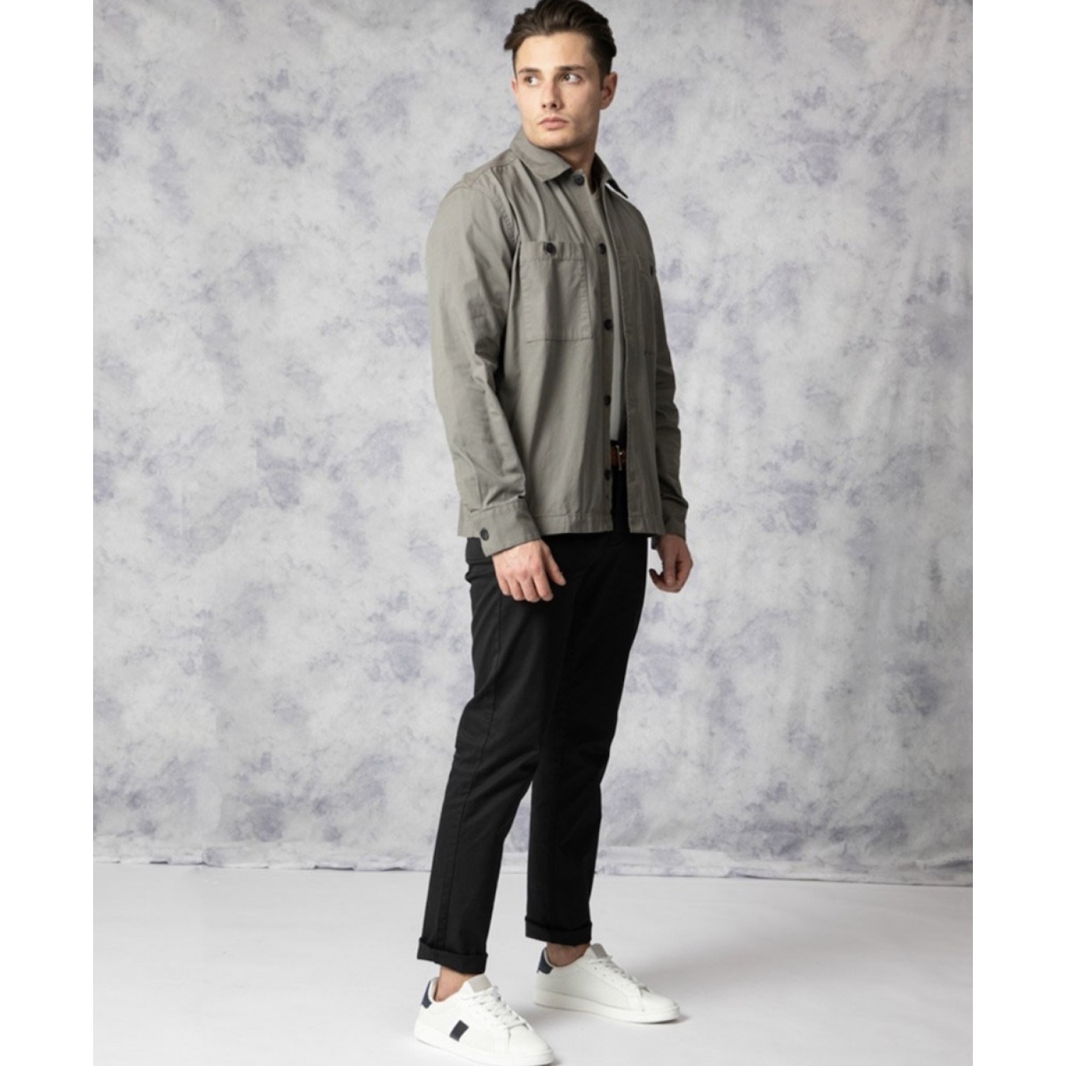 Nines Ανδρικο overshirt μακρυμάνικο 1H14700 ΧΑΚΙ