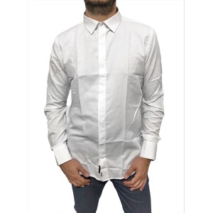Ανδρικο μακρυμάνικο πουκαμισο επίσημο ανάγλυφο που επιδέχεται και μανικετόκουμπα CND 1001 Λευκό
