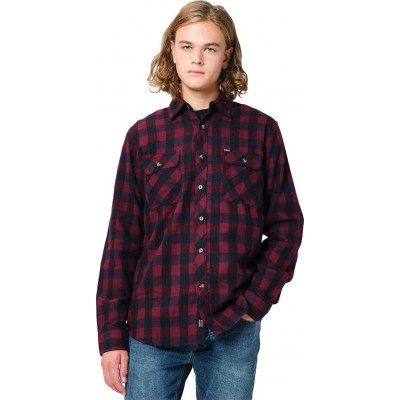 202.EM60.80 Ανδρικό Μακρυμάνικo Πουκάμισο Καρό Wine / Navy