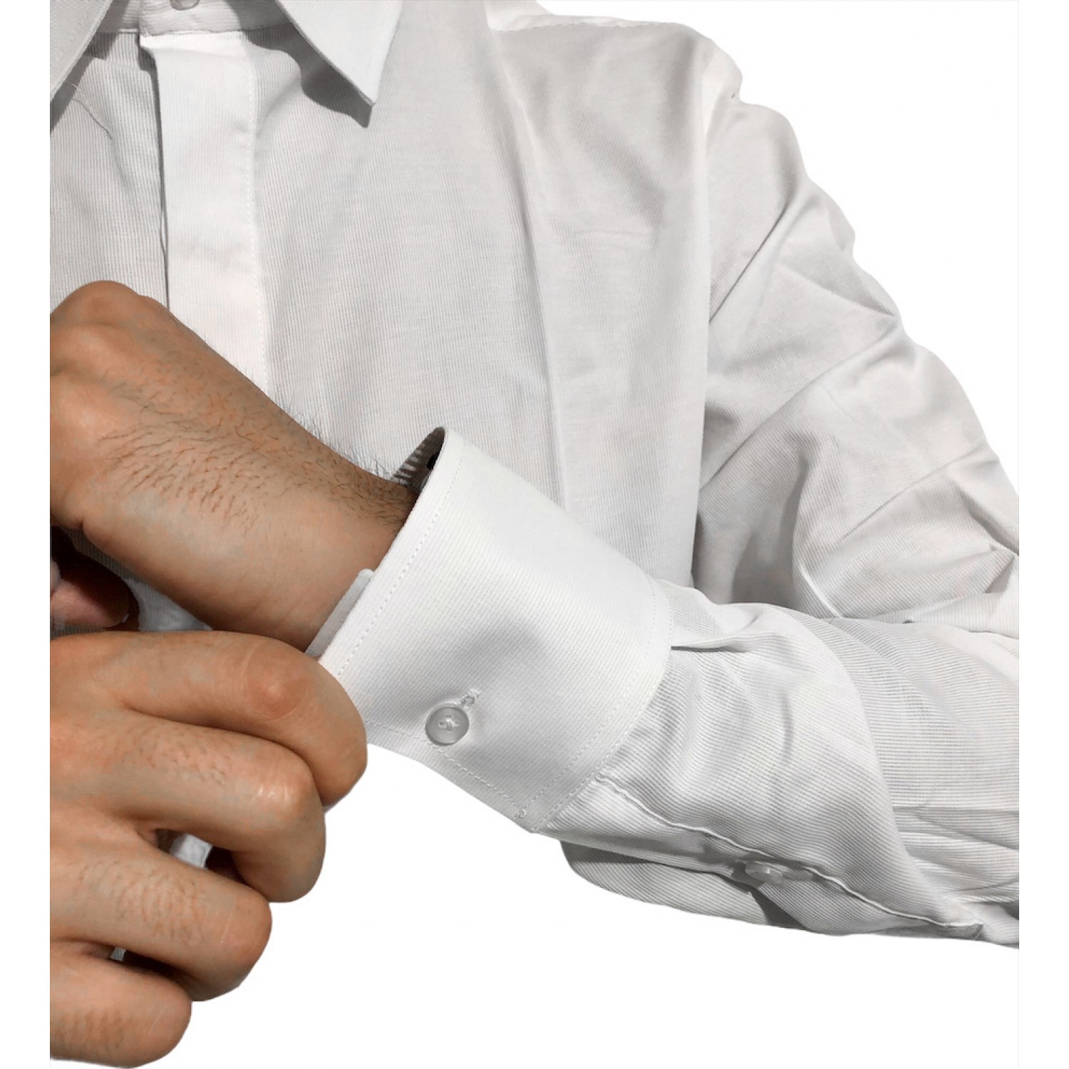 Ανδρικο μακρυμάνικο πουκαμισο επίσημο ανάγλυφο που επιδέχεται και μανικετόκουμπα CND 1001 Λευκό