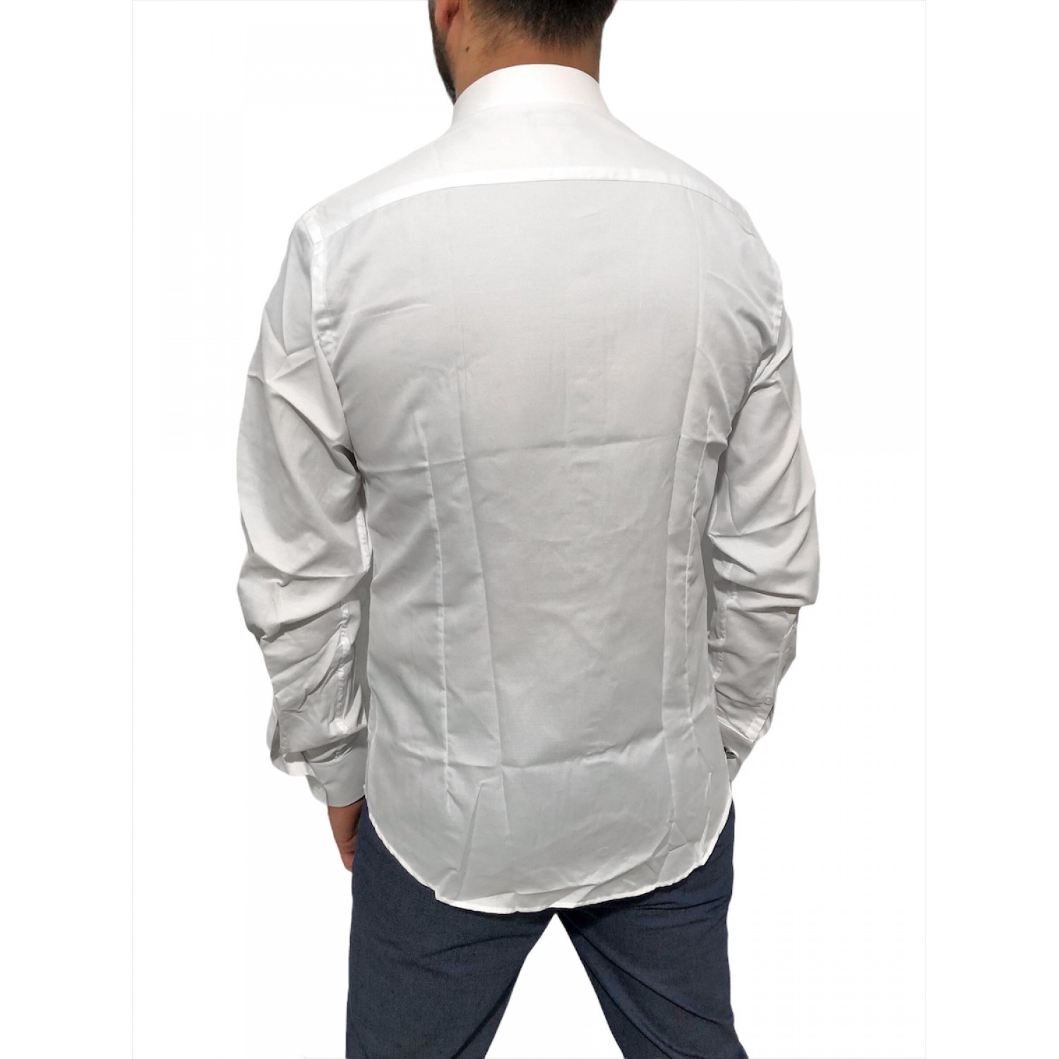 Ανδρικο μακρυμάνικο πουκαμισο επίσημο ανάγλυφο που επιδέχεται και μανικετόκουμπα CND 1001 Λευκό