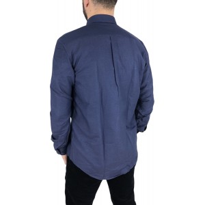 Ανδρικο μακρυμάνικο πουκαμισο Regular fit ύφασμα με μικρό σχέδια DASH&DOT 21716 ΜΠΛΕ