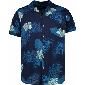 Cars Jeans 48694 Ανδρικό Πουκάμισο Κοντομάνικο Floral Μπλε