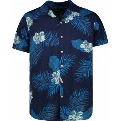 Cars Jeans 48694 Ανδρικό Πουκάμισο Κοντομάνικο Floral Μπλε