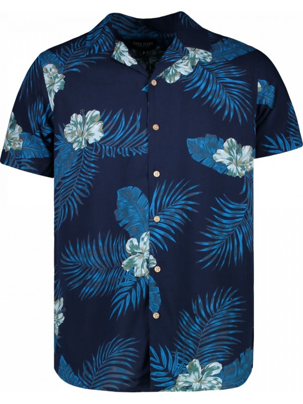 Cars Jeans 48694 Ανδρικό Πουκάμισο Κοντομάνικο Floral Μπλε