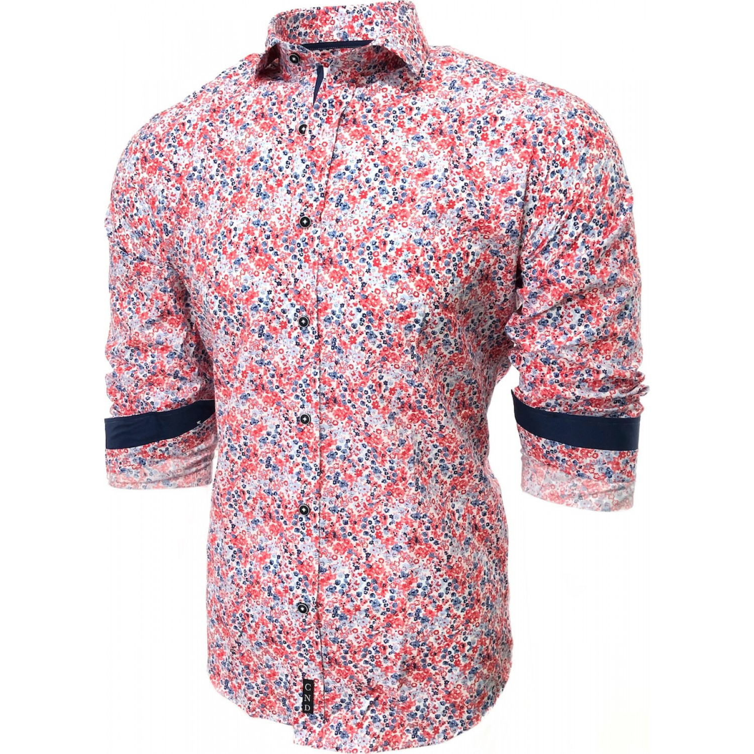 Ανδρικο πουκάμισο slim fit CND 6800/11 ΡΟΖ ΕΜΠΡΙΜΕ