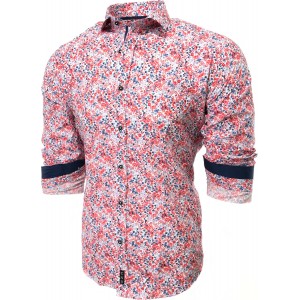 Ανδρικο πουκάμισο slim fit CND 6800/11 ΡΟΖ ΕΜΠΡΙΜΕ