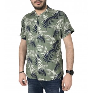 Ανδρικό κοντομάνικο πουκάμισο φλοράλ CND 3900 Πράσινο