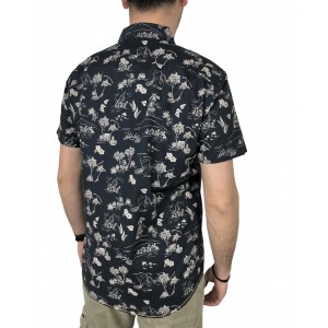Ανδρικό κοντομάνικο πουκάμισο φλοράλ STITCH&SOUL 19400 Μπλε