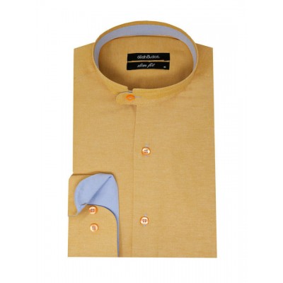 Life Style Butiken Ανδρικό Πουκάμισο Mao Slim Fit 21031 ΩΧΡΑ