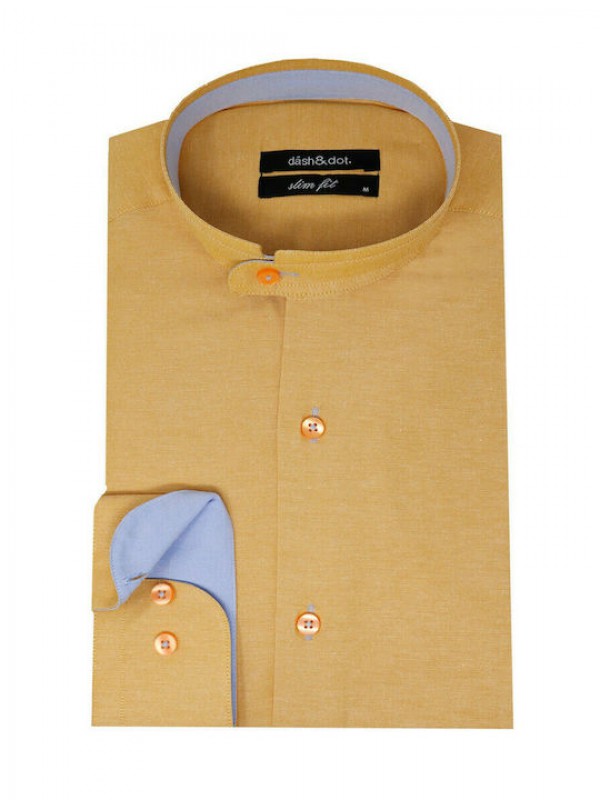 Life Style Butiken Ανδρικό Πουκάμισο Mao Slim Fit 21031 ΩΧΡΑ