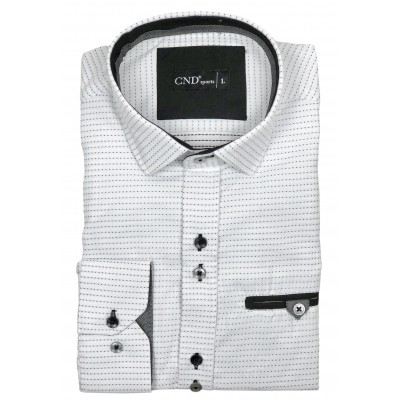 Ανδρικό μακρυμάνικο πουκάμισο slim fit CND 4600 Λευκό