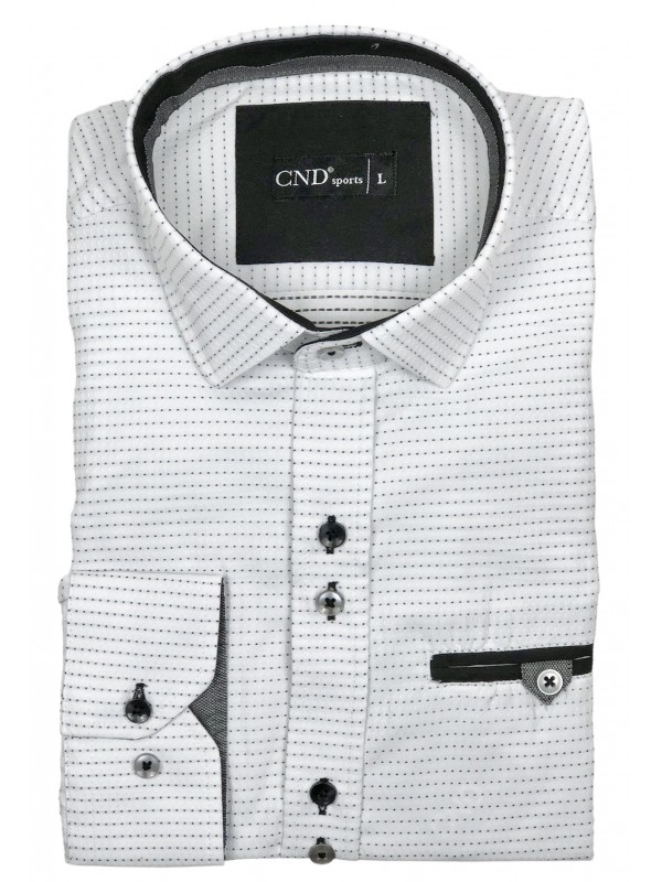 Ανδρικό μακρυμάνικο πουκάμισο slim fit CND 4600 Λευκό