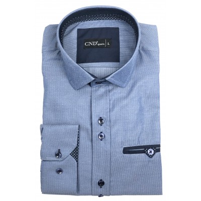 Ανδρικό μακρυμάνικο πουκάμισο slim fit CND 4600 Ραφ