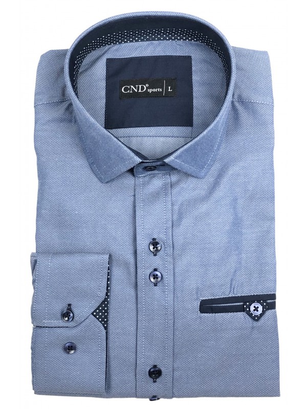 Ανδρικό μακρυμάνικο πουκάμισο slim fit CND 4600 Ραφ