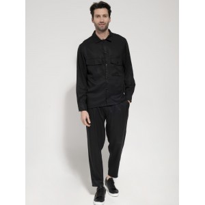 Life Style Butiken LS2182 Μαύρο Ανδρικό πουκάμισο Άνετη Εφαρμογή 