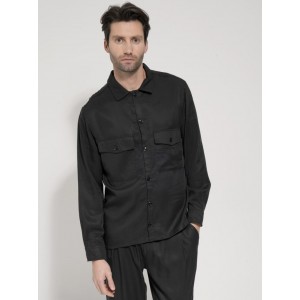 Life Style Butiken LS2182 Μαύρο Ανδρικό πουκάμισο Άνετη Εφαρμογή 