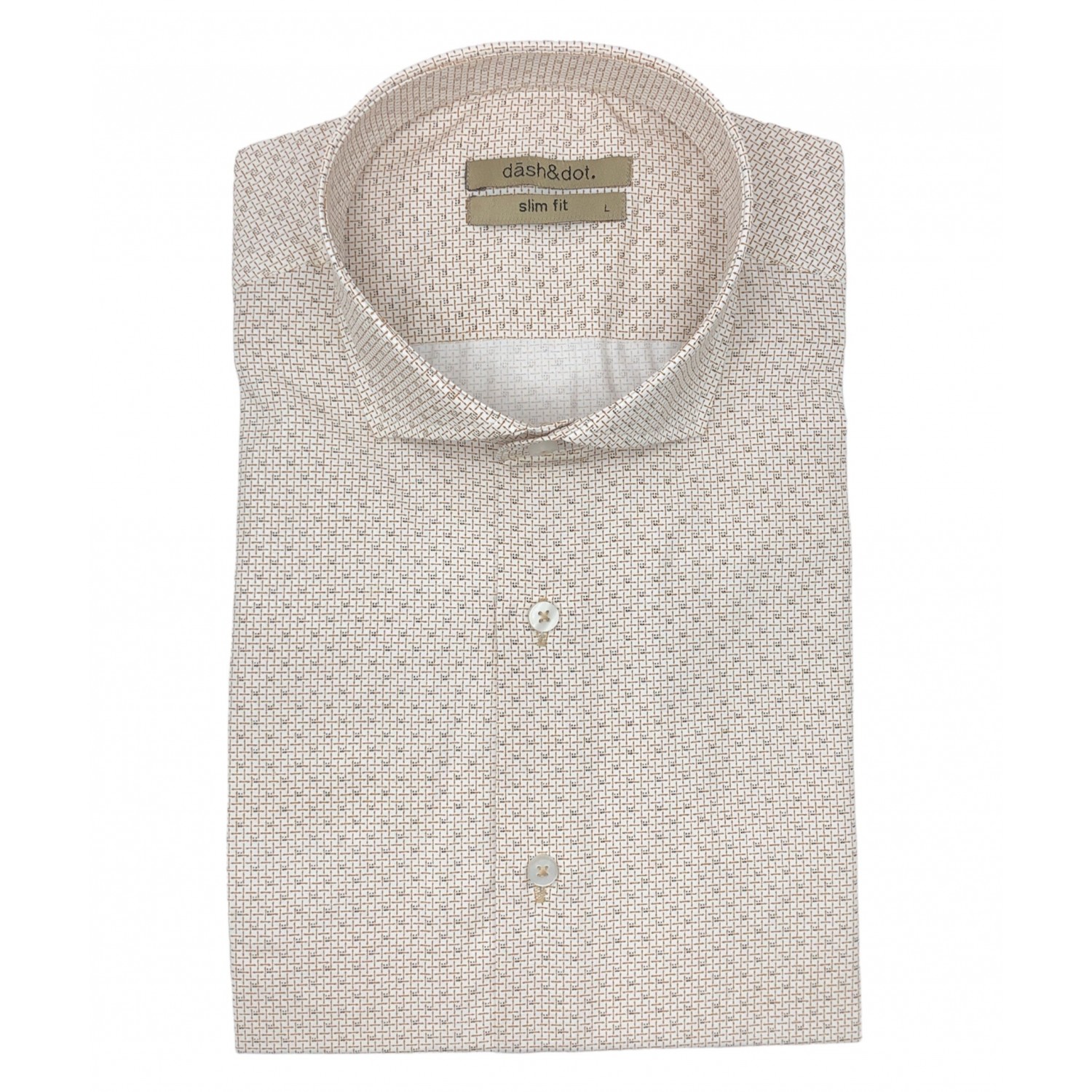 Dash & Dot 23035 Σομόν Ανδρικό Μακρυμάνικο πουκάμισο Slim Fit 