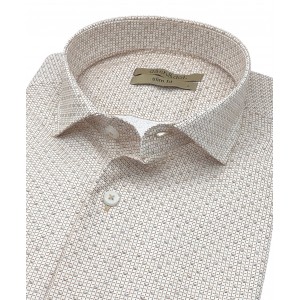 Dash & Dot 23035 Σομόν Ανδρικό Μακρυμάνικο πουκάμισο Slim Fit 