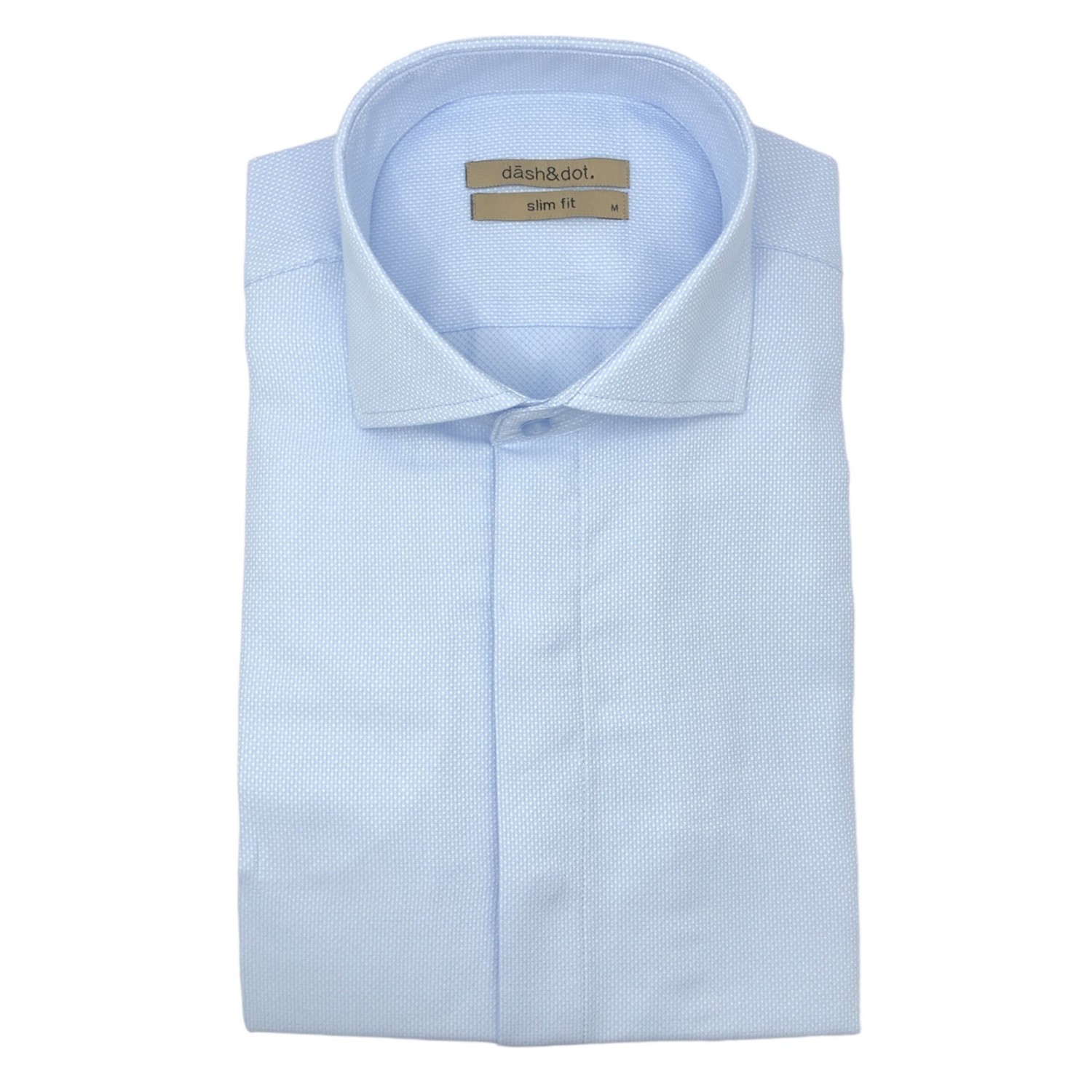 Dash & Dot 24635 Σιέλ Ανδρικό Μακρυμάνικο πουκάμισο Slim Fit 