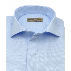 Dash & Dot 24635 Σιέλ Ανδρικό Μακρυμάνικο πουκάμισο Slim Fit 