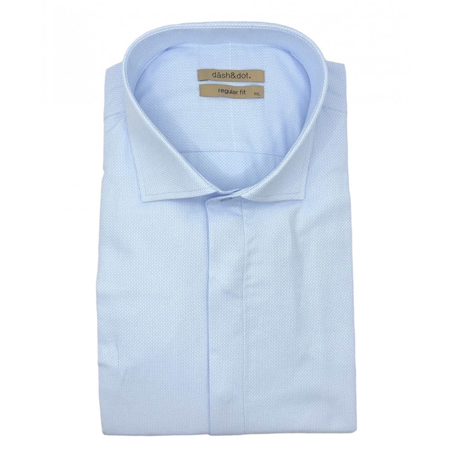 Dash & Dot 24739 Σιέλ Ανδρικό Μακρυμάνικο πουκάμισο Regular Fit 