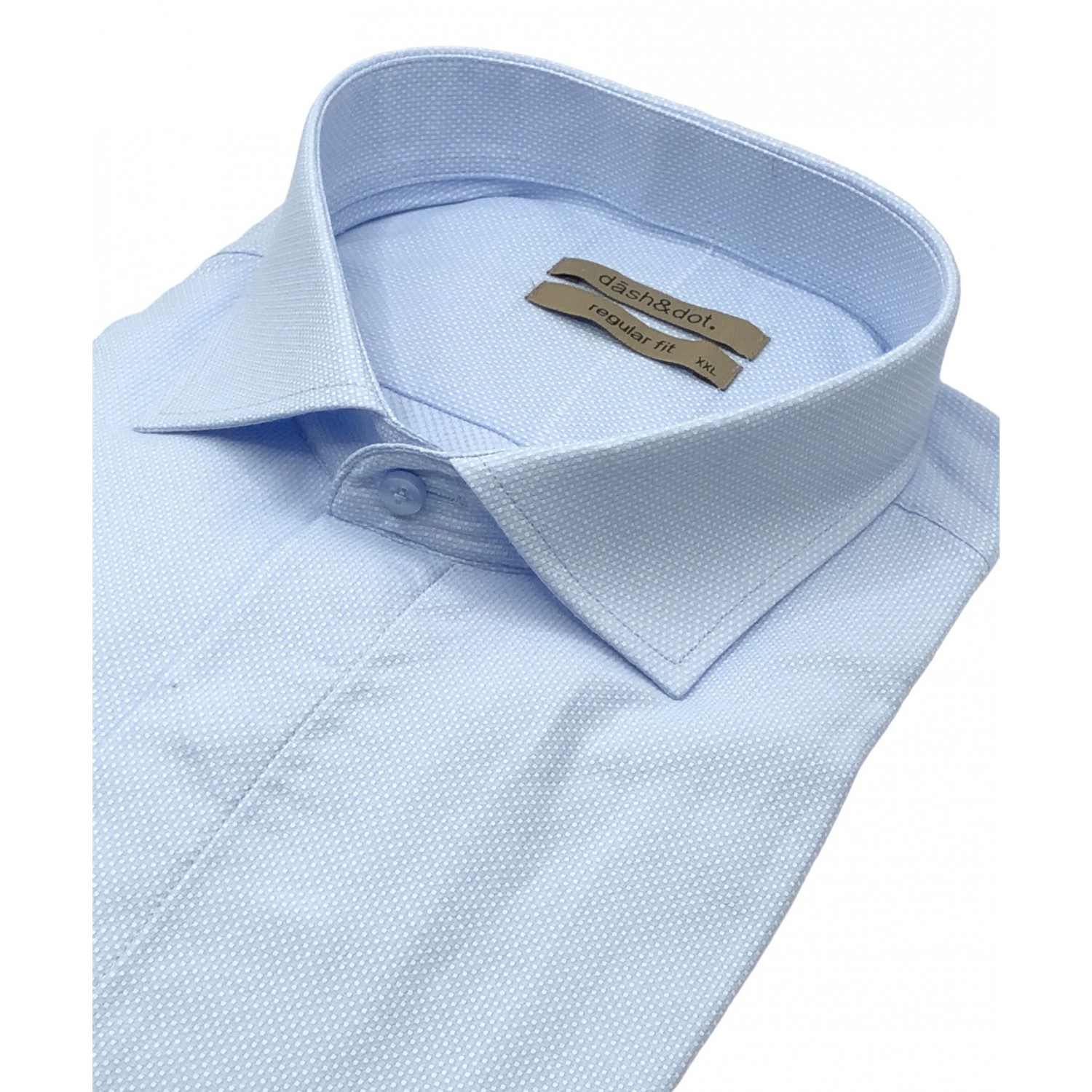 Dash & Dot 24739 Σιέλ Ανδρικό Μακρυμάνικο πουκάμισο Regular Fit 