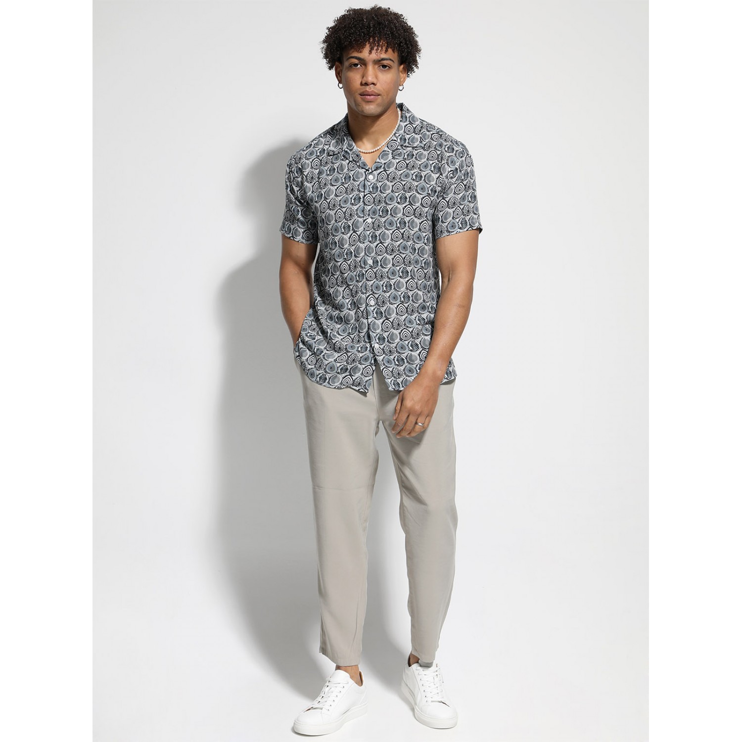 TRESOR Ανδρικό Κοντομάνικο Πουκάμισο PAERTE 33-7380 ΓΚΡΙ-ΣΙΕΛ