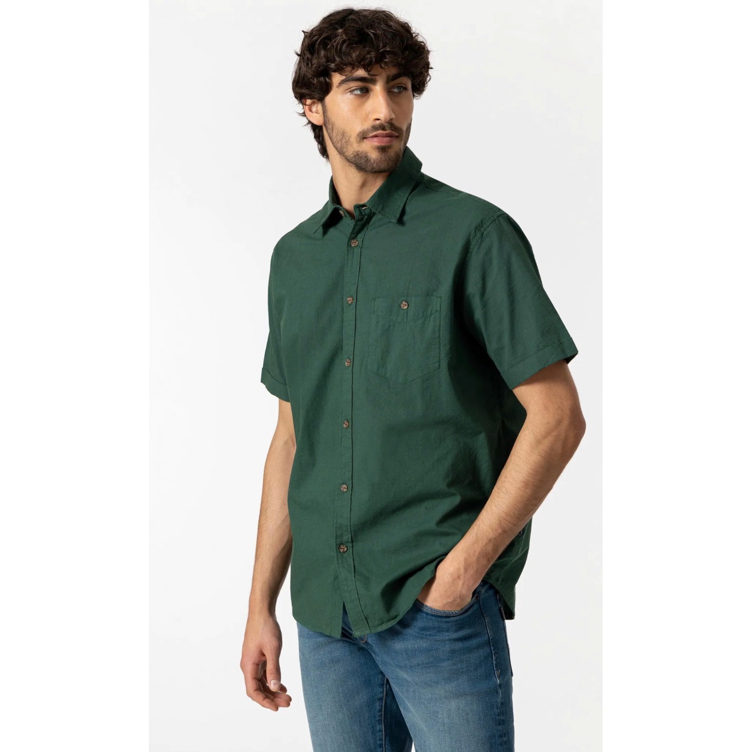 Ανδρικό Κοντομάνικο Πουκάμισο TIFFOSI 10049965 ΠΡΑΣΙΝΟ