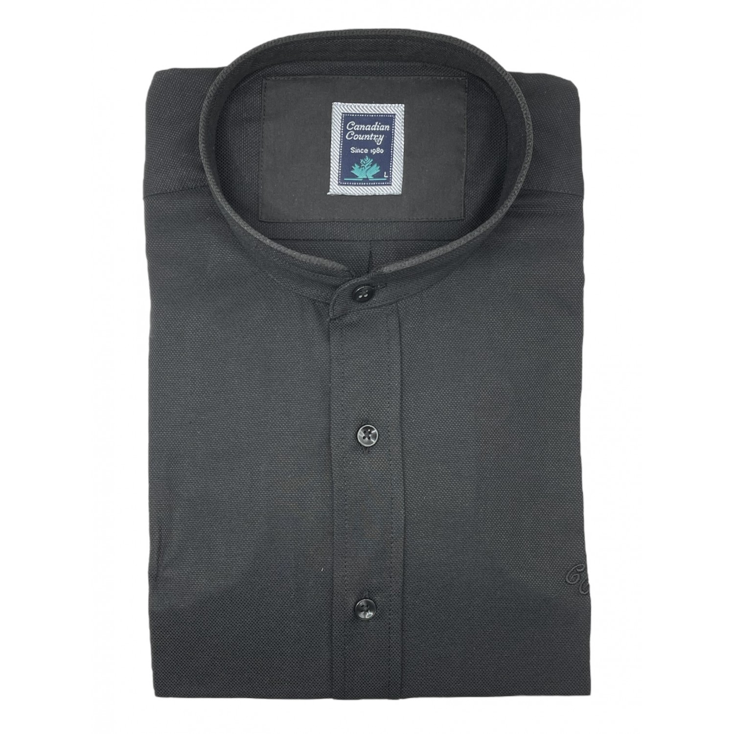 Life Style Butiken 7450/2 Μαύρο Ανδρικό Μακρυμάνικο πουκάμισο Μάο  Άνετη Εφαρμογή