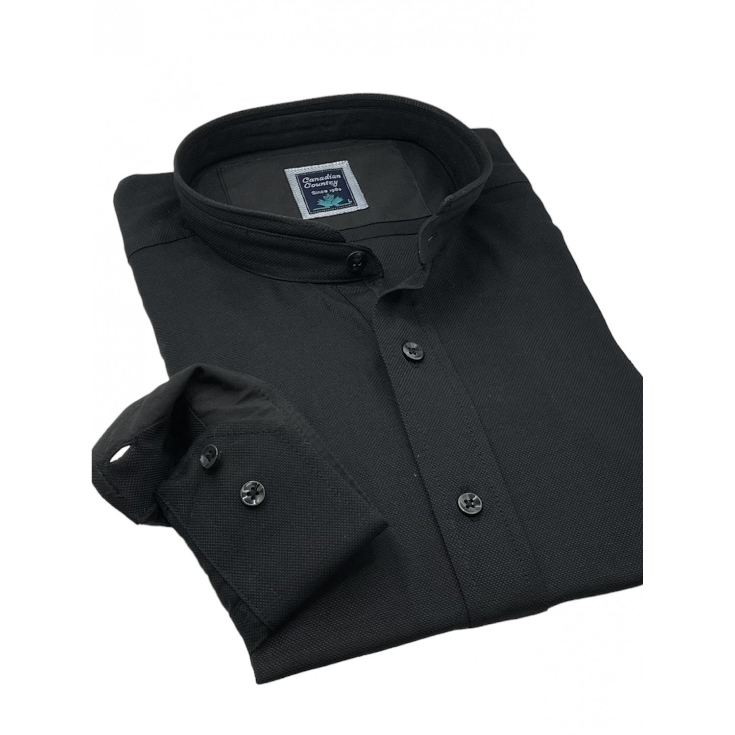 Life Style Butiken 7450/2 Μαύρο Ανδρικό Μακρυμάνικο πουκάμισο Μάο  Άνετη Εφαρμογή