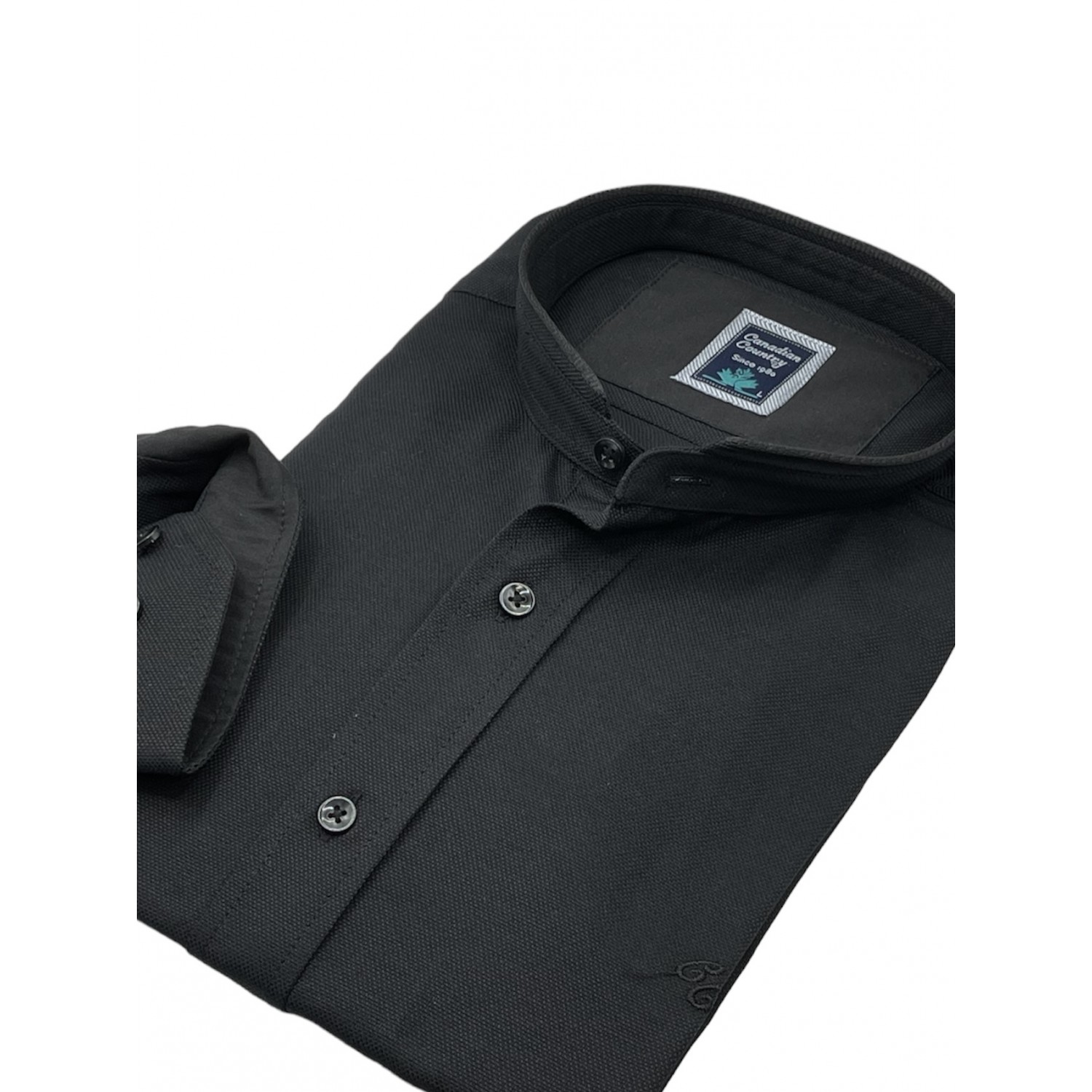 Life Style Butiken 7450/2 Μαύρο Ανδρικό Μακρυμάνικο πουκάμισο Μάο  Άνετη Εφαρμογή