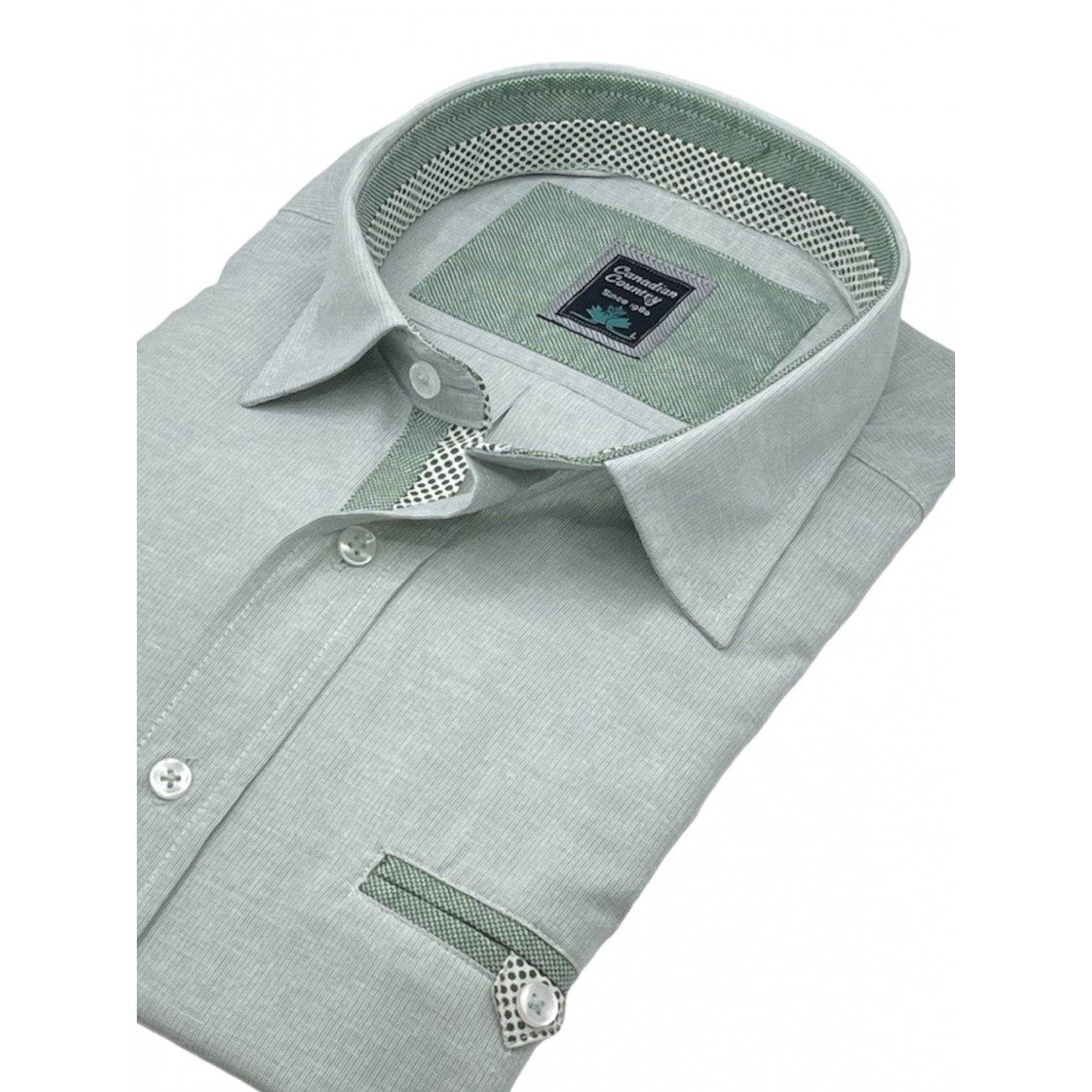 Life Style Butiken 8350/7 Μέντα Ανδρικό Μακρυμάνικο πουκάμισο Άνετη Εφαρμογή