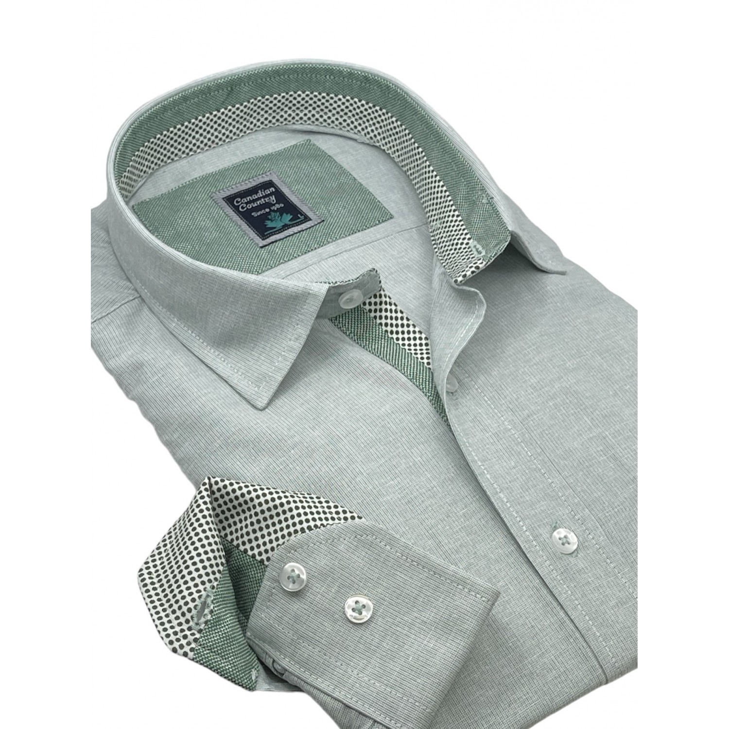 Life Style Butiken 8350/7 Μέντα Ανδρικό Μακρυμάνικο πουκάμισο Άνετη Εφαρμογή