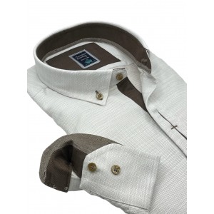 Life Style Butiken 8400/4 Sand Ανδρικό Μακρυμάνικο πουκάμισο Άνετη Εφαρμογή