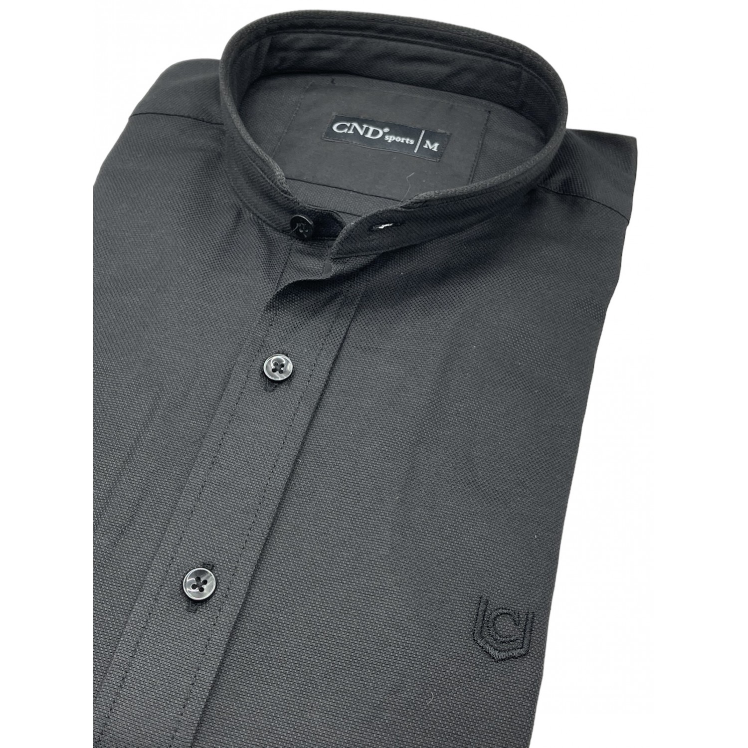 Life Style Butiken 8550/1 Μαύρο Ανδρικό Μακρυμάνικο πουκάμισο Μάο Slim Fit