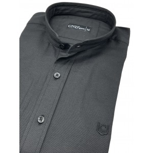 Life Style Butiken 8550/1 Μαύρο Ανδρικό Μακρυμάνικο πουκάμισο Μάο Slim Fit