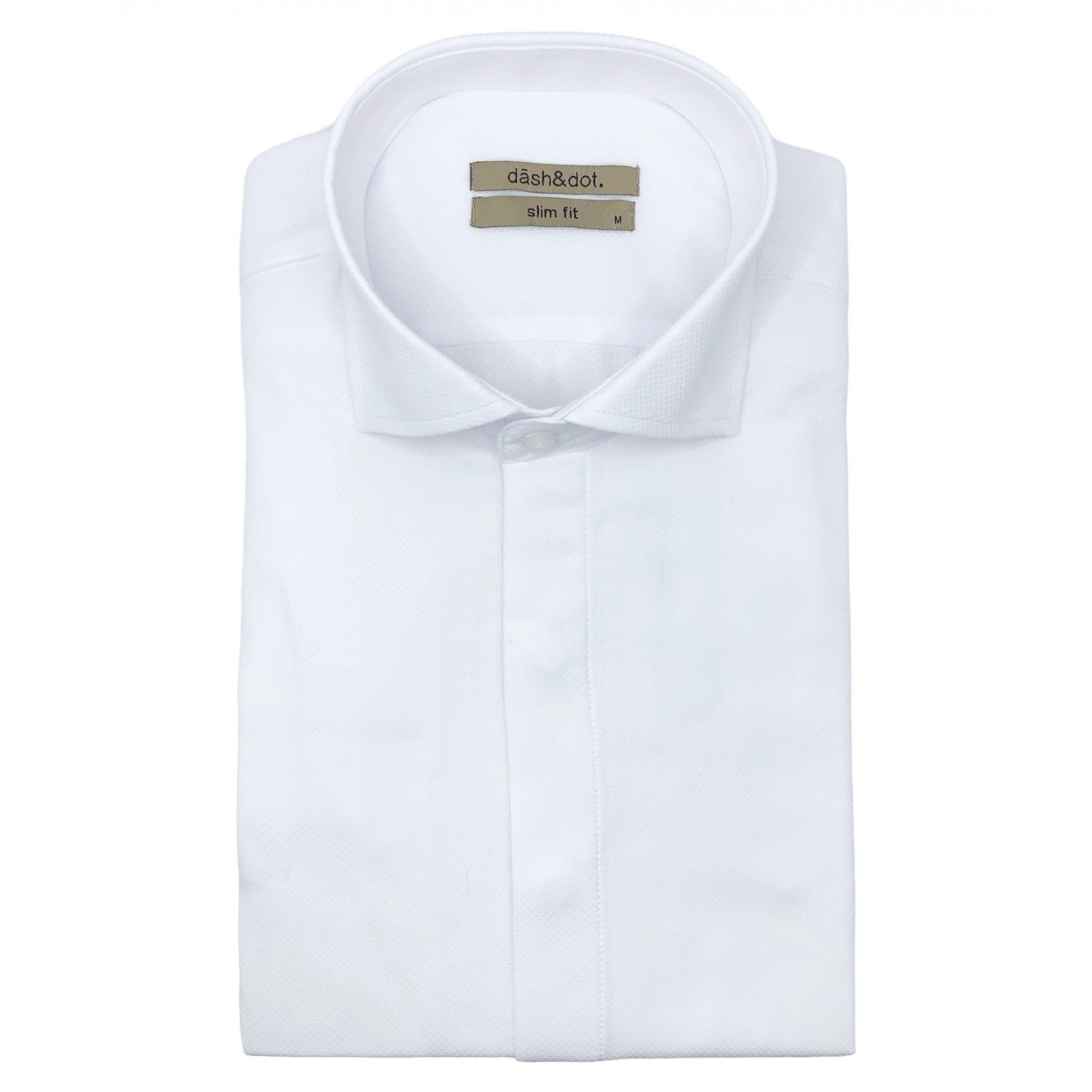 Dash & Dot 24635 Λευκό Ανδρικό Μακρυμάνικο πουκάμισο Slim Fit