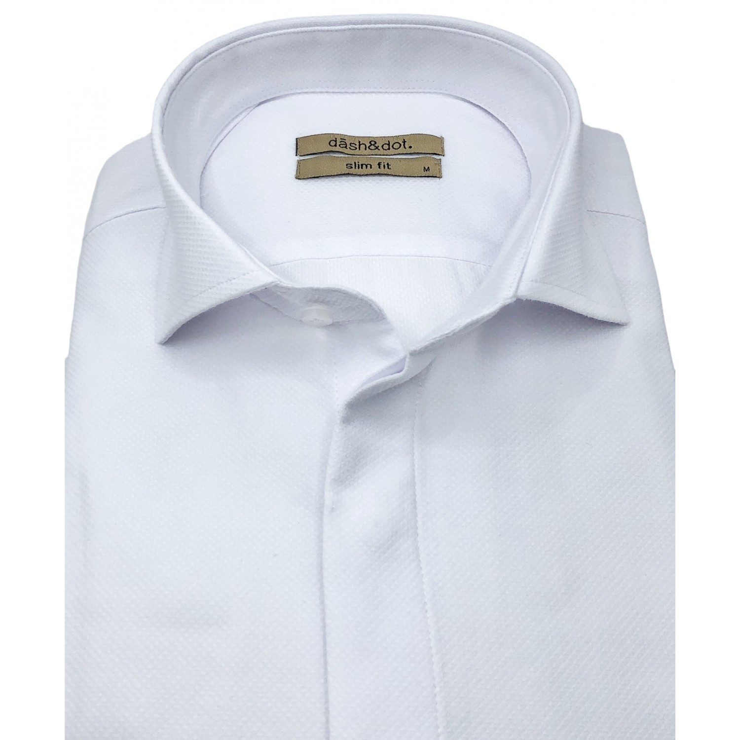 Dash & Dot 24635 Λευκό Ανδρικό Μακρυμάνικο πουκάμισο Slim Fit