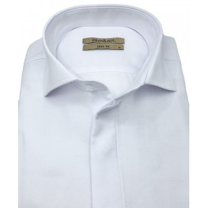 Dash & Dot 24635 Λευκό Ανδρικό Μακρυμάνικο πουκάμισο Slim Fit