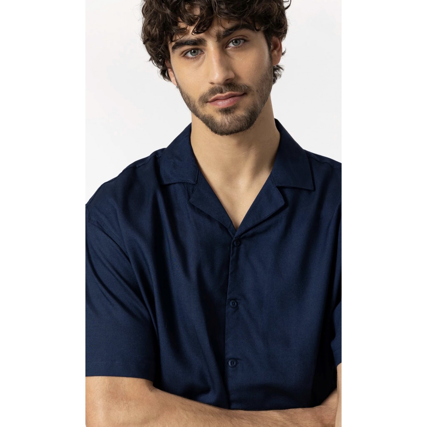 Ανδρικό κοντομάνικο πουκάμισο Relaxed Fit TIFFOSI 10049978 NAVY