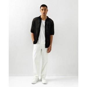 Life Style Butiken LS4370 Μαύρο Ανδρικό Μοντέρνο Πουκάμισο Κανονική Εφαρμογή