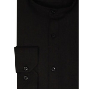 Life Style Butiken Ανδρικό Μακρυμάνικο πουκάμισο με Μάο γιακά LS124715 Black 